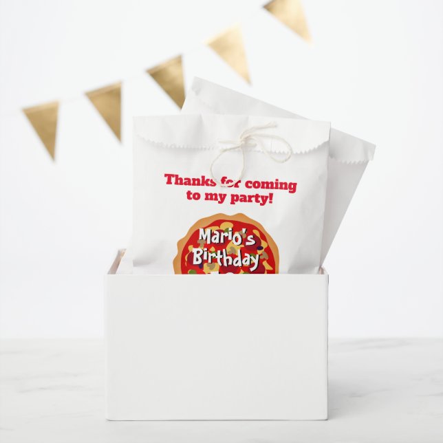 Thanks for coming to mu pizza Birthday party Favor Bag (Party)