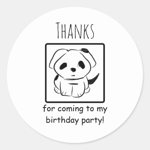 Thanks For Coming To My Birthday Puppy Party  Classic Round Sticker