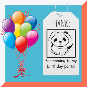Thanks For Coming To My Birthday Puppy Party Favor Gift Tags