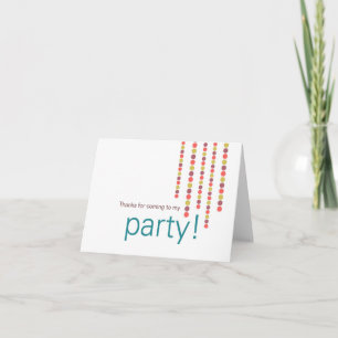 Thanks for coming to my party letterpress thank you card