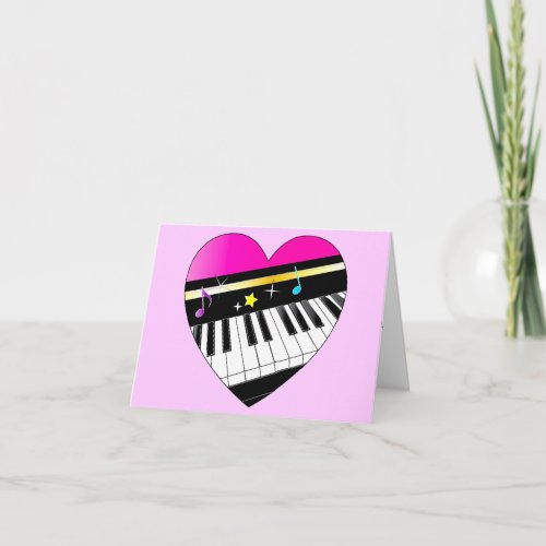 Thanks for Coming to Piano Recital Pink Background Thank You Card
