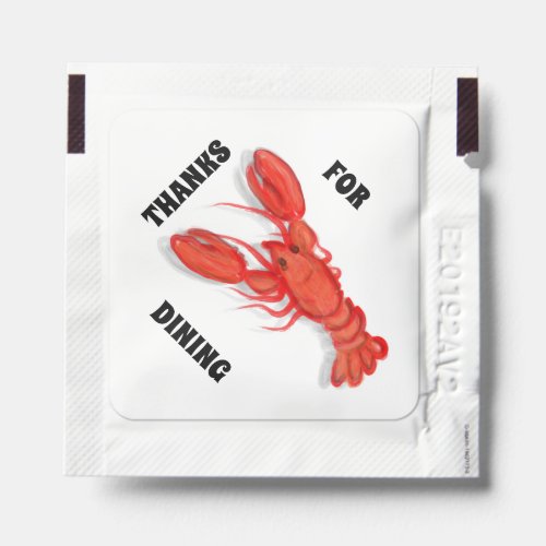 Thanks for Dining Lobster Hand Wipes Hand Sanitizer Packet
