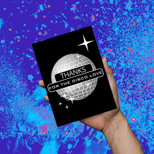 THANKS For Disco Love Ball Retro Birthday Postcard