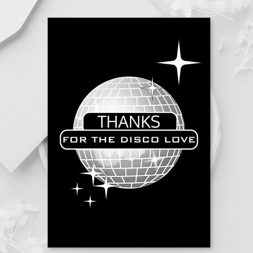 THANKS For Disco Love Ball Retro Birthday  Thank You Card