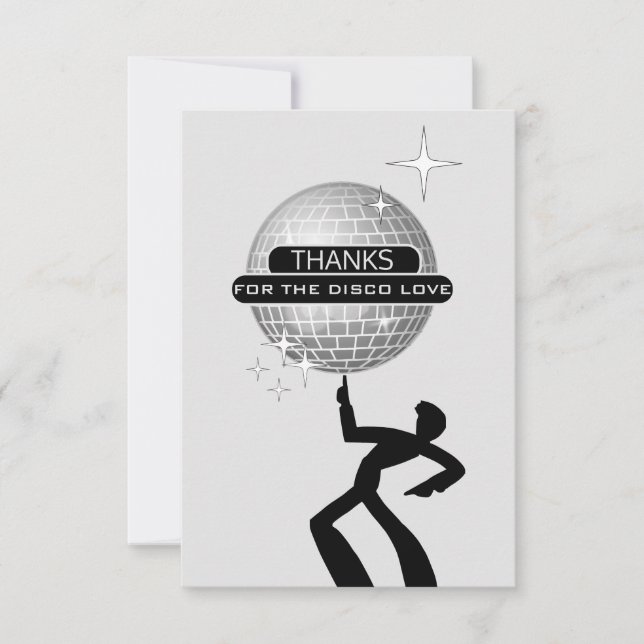 THANKS For Disco Love Funny Retro Birthday  Thank You Card (Front)