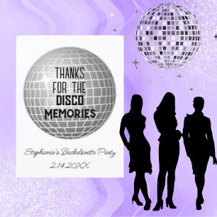 Thanks For Disco Memories Bachelorette Thank You Postcard