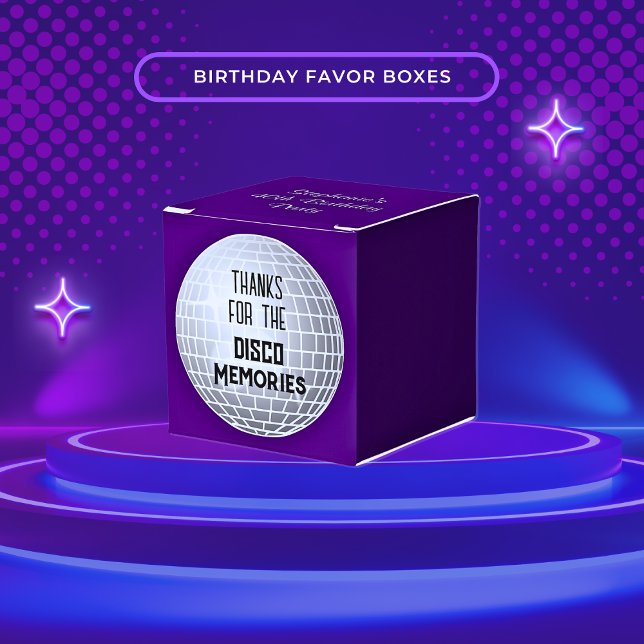Thanks For Disco Memories Retro Birthday Favor Boxes (Creator Uploaded)
