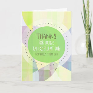 Thanks For Doing An Excellent Job! Letterpress Thank You Card