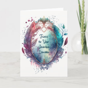 Thanks for Donation Card with Swirls