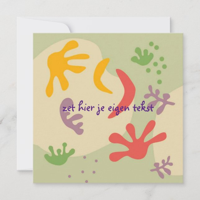 thanks for drawing with abstract flower thank you card (Front)