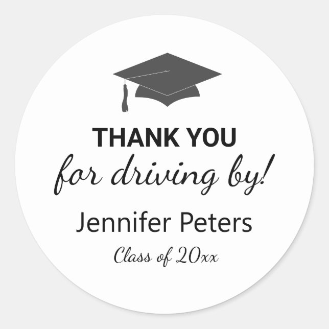 Thanks for Driving by Graduation Stickers (Front)