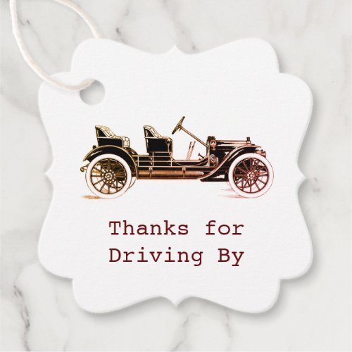 Thanks for Driving By Tag Vintage Car Favor Tags