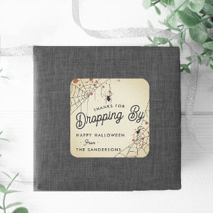 Thanks For Dropping By Halloween Party Favor Square Sticker