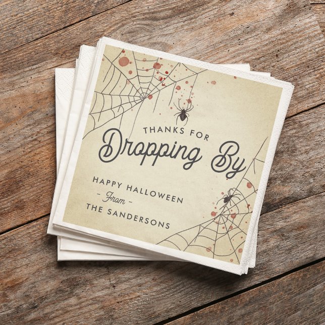 Thanks For Dropping By Halloween Party Napkins (Creator Uploaded)