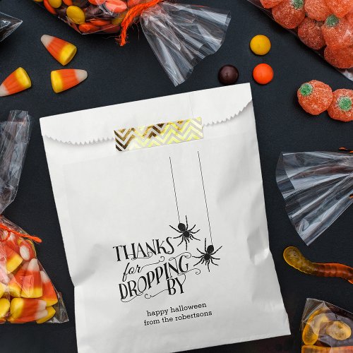 Thanks for Dropping By  Spider Halloween Candy Favor Bag