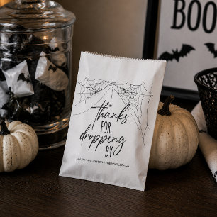 Thanks for Dropping By Spiderweb Halloween Favor Bag