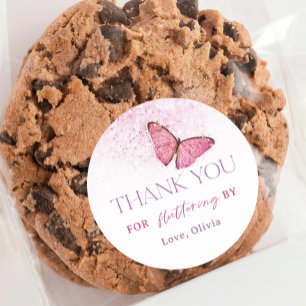 Thanks For Fluttering By Butterfly Favor Classic Round Sticker