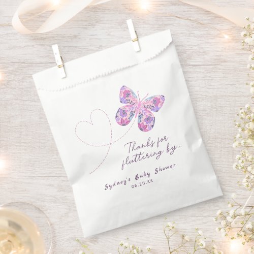Thanks For Fluttering By _ Floral Butterfly  Favor Bag