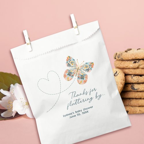 Thanks For Fluttering By _ Floral Butterfly  Favor Bag