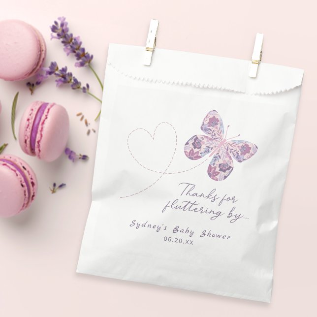 Thanks For Fluttering By - Floral Butterfly  Favor Bag (Creator Uploaded)
