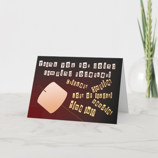 Thanks for Going Camping Together Thank You Card (Front)