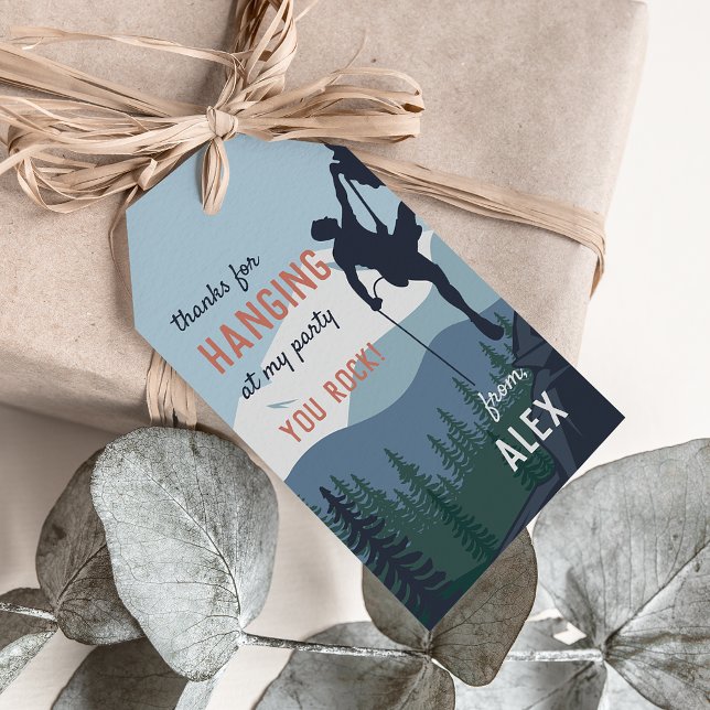 Thanks for Hanging | Rock Climbing Birthday Favor Gift Tags (Creator Uploaded)