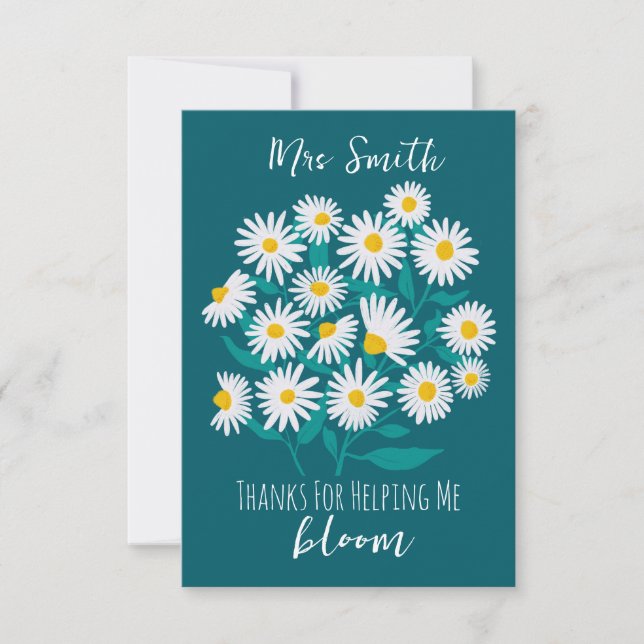 Thanks for Helping Me Bloom Editable Card | White  (Front)