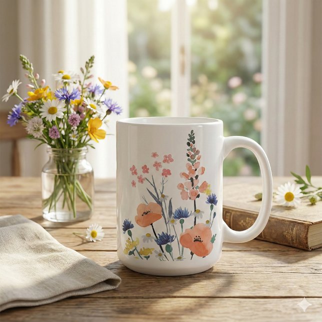 Thanks For Helping Me Bloom Mug (Thank a special teacher with this beautiful floral, "Thanks for helping me bloom" mug! )