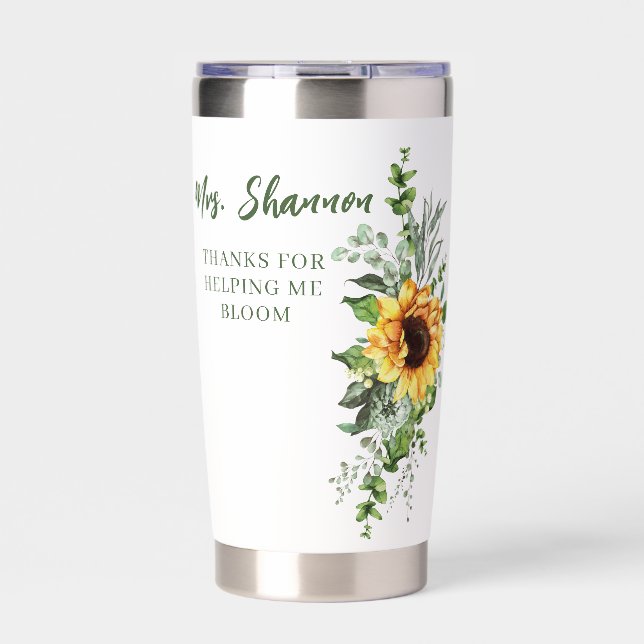 Thanks For Helping Me Bloom Thermal Tumbler (Front)
