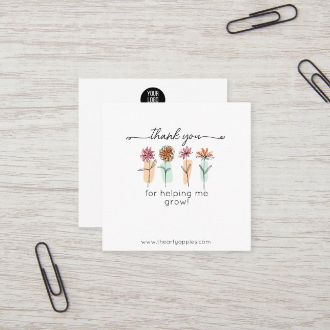 Thanks For Helping Me Grow Card – Discount (Front/Back In Situ)