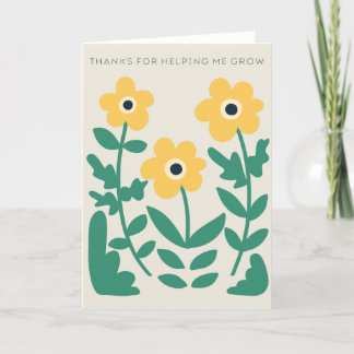 Thanks for Helping Me Grow Greeting Card, Blank  Thank You Card