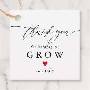 Thanks for Helping Me Grow Succulent Teacher Gift Favor Tags