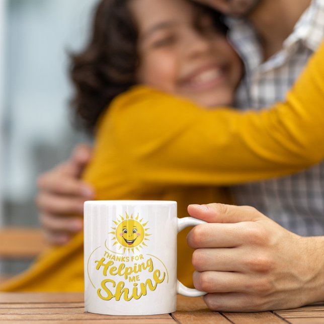 Thanks For Helping Me Shine Mug (Show your gratitude with this cute, "Thanks for helping me shine" sun mug! )