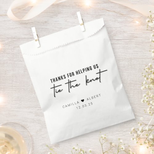 Thanks for helping us tie the knot Wedding Favor Bag