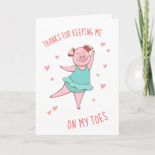 Thanks For Keeping Me On My Toes Letterpress Thank You Card