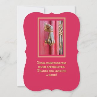 Thanks For Lending A Hand!/Brass Hand Door Knocker