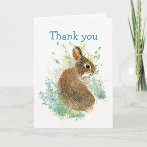 Thanks for Listening  Cute Bunny Rabbit Thank You Card