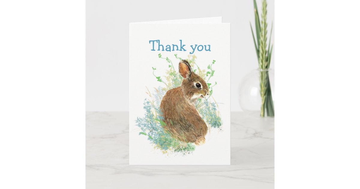 thanks for listening cute bunny rabbit thank you card zazzle