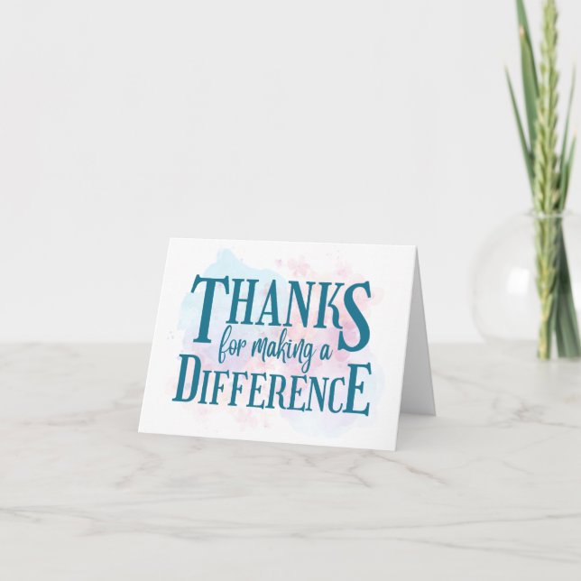 Thanks for Making a Difference Thank You Card (Front)