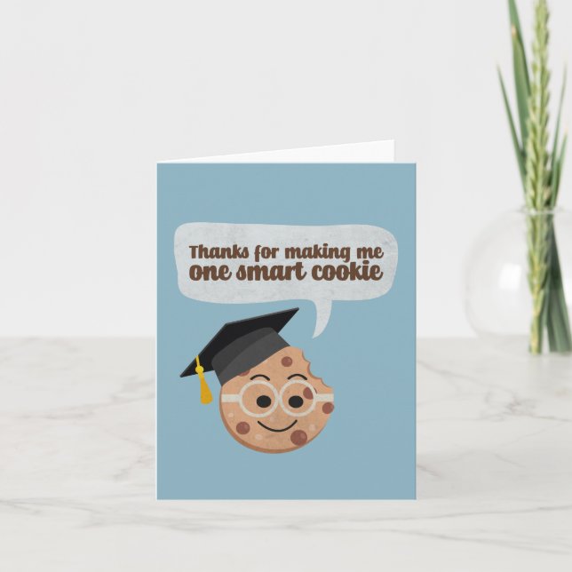 Thanks For Making Me One Smart Cookie Letterpress Thank You Card (Front)
