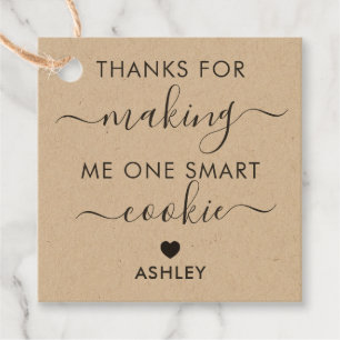 Thanks for Making Me One Smart Cookie Tag, Kraft Favor Tags