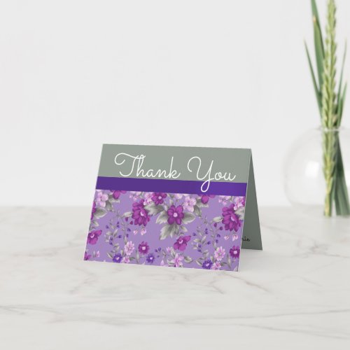 Thanks for Making Me Purple Floral Thank You Card
