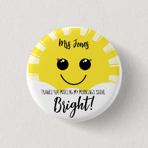 Thanks for Making My Morning Bright Button,  Button