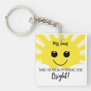 Thanks for making my mornings bright sun keychain