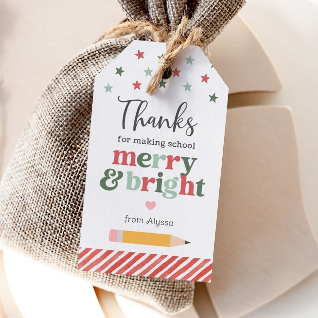 Thanks for Making School Merry and Bright Holiday Gift Tags (Creator Uploaded)