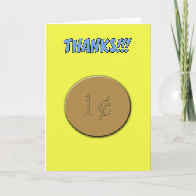 Thanks for nothing letterpress thank you card (Front)