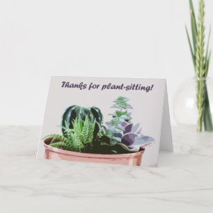 Thanks for plant-sitting letterpress thank you card