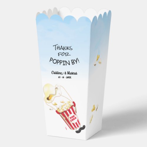 Thanks For Poppin By Popcorn Wedding Favor Boxes