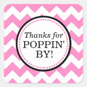 Thanks for Poppin' By Square sticker - Chevron