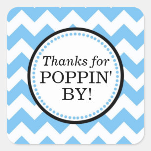 Thanks for Poppin' By Square sticker - Chevron